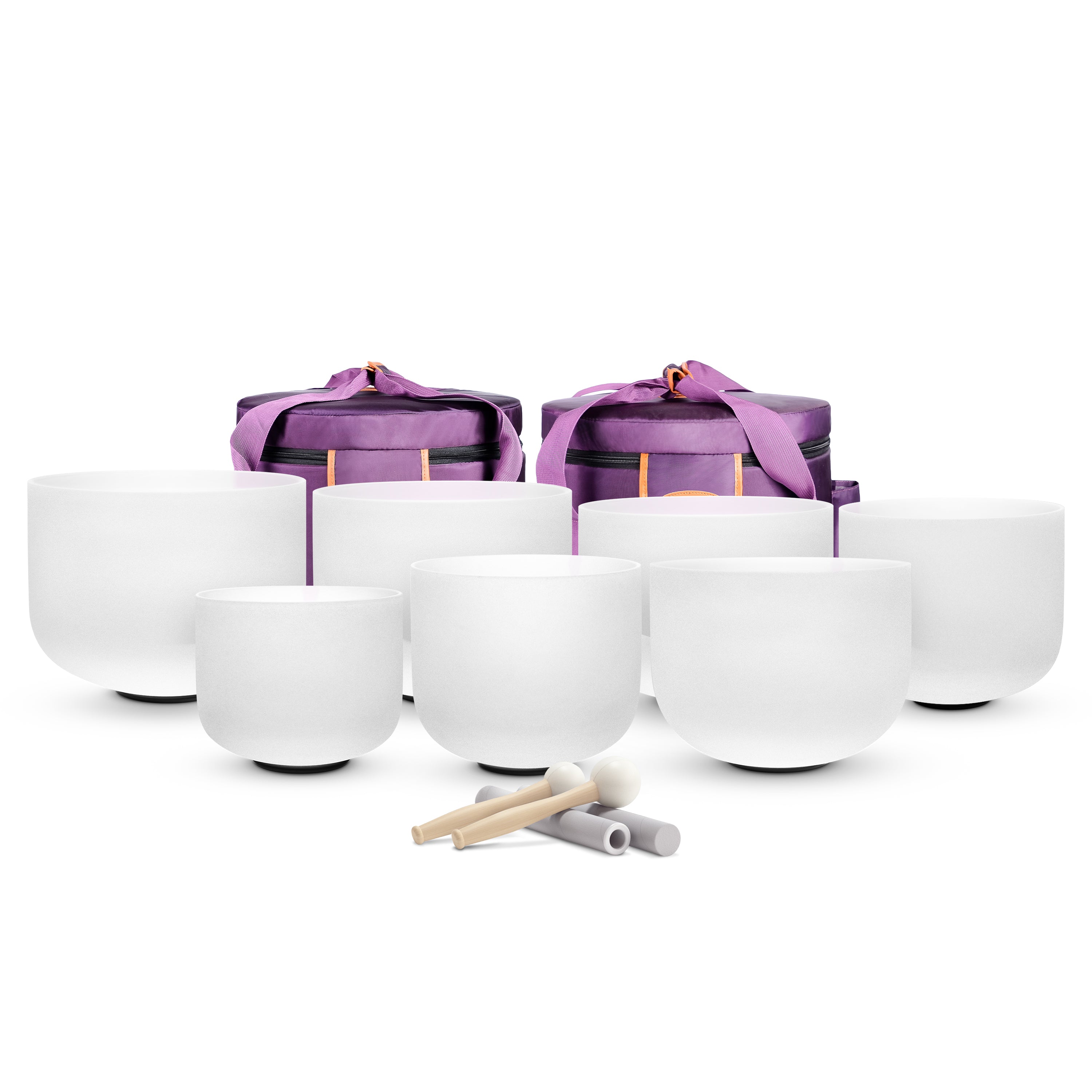 6-12" Chakra Set of 7 Crystal Singing Bowls—General - TOPFUND Crystal Singing Bowl